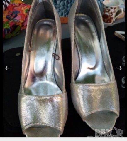 Сребристи обувки на токче в Дамски обувки на ток в гр. Видин - ID33599598 —  Bazar.bg