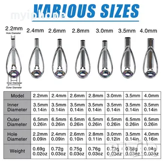 14 броя комплект водачи различни размери за върхове на въдици , снимка 2 - Въдици - 48504065