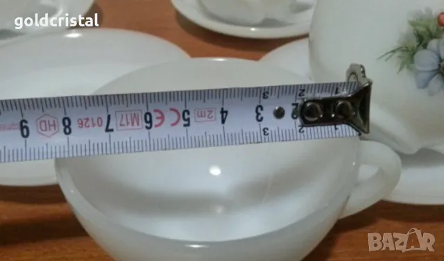 Чаши за кафе изключително фин френски аркопал маркиран , снимка 5 - Антикварни и старинни предмети - 19375796
