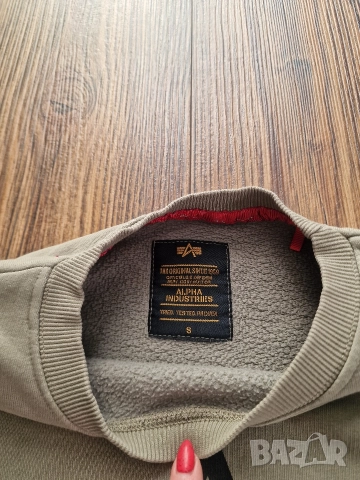 Страхотна мъжка блуза суитчър ALPHA INDUSTRIES размер S , снимка 4 - Суичъри - 52752080