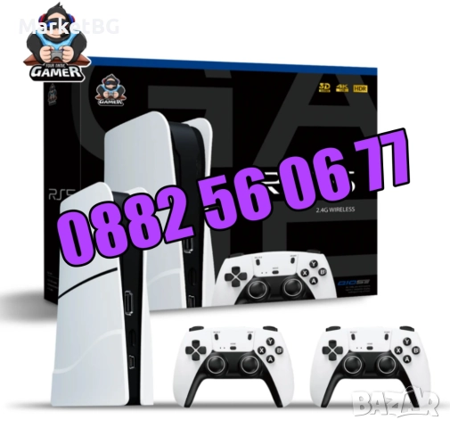 Игрова конзола RS5, 45 000+ игри, Два безжични джойстика, 4K HD, телевизионна игра, снимка 6 - Други игри и конзоли - 52164413