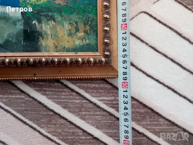 Продавам платно маслено с рамка.Красиво произведение.Амалфийско крайбрежие., снимка 3 - Други ценни предмети - 39724577