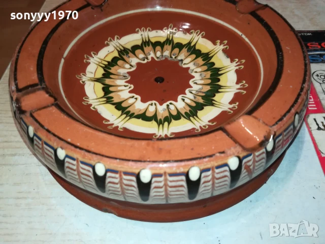 ГОЛЯМ ПЕПЕЛНИК-КЕРАМИКА 18Х5СМ 0208252023LCHERY, снимка 7 - Антикварни и старинни предмети - 51230317