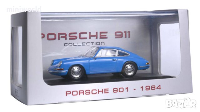 Porsche 901 1964 - мащаб 1:43 на Atlas моделът е нов в PVC дисплей-кейс, снимка 12 - Колекции - 43621486