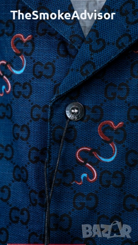 Лимитирана Риза Gucci Printed Cotton Ripstop (The Year of Snake), снимка 4 - Ризи - 52171304