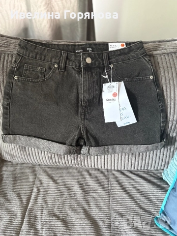Дънкови къси панталони mom high waist размер 34