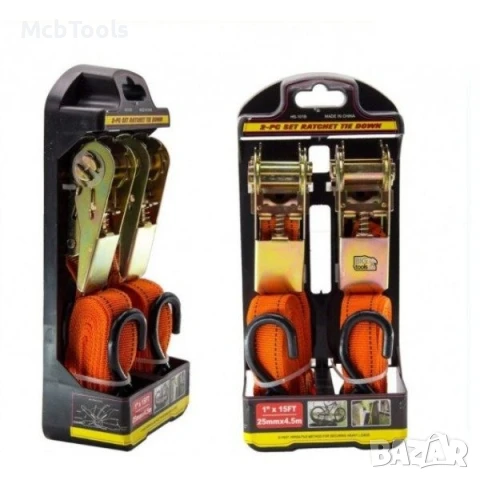 Колан за товар с тресчотка 4.5м в комплект по 2бр