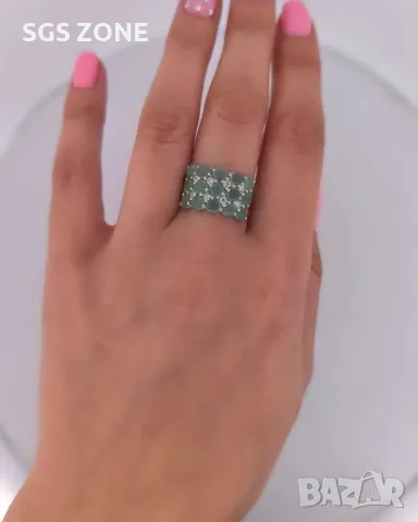 Сребърен Пръстен с Рубин, Сапфир, Изумруд, снимка 3 - Пръстени - 50310263