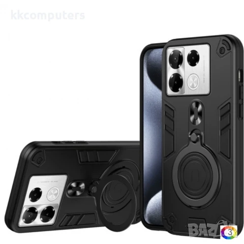 Infinix Note 40 Pro 4G Удароустойчив Metal Ring 360 Калъф и Протектор, снимка 3 - Калъфи, кейсове - 51275060