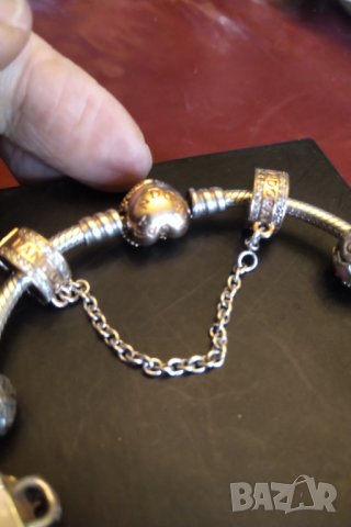 Оригинална  сребърна гривна Пандора  с розова позлата , снимка 7 - Гривни - 34912086