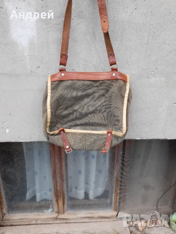 Стара брезентова чанта #9, снимка 3 - Антикварни и старинни предмети - 36895440
