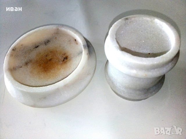 Комплект стари мраморна ваза + пепелник