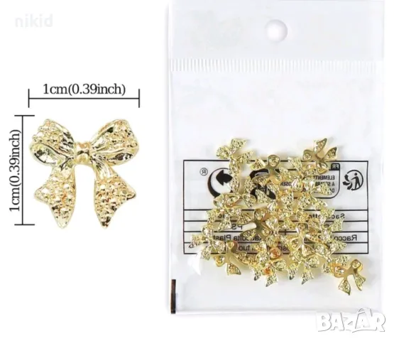 бижу за нокти златисти панделки панделка декорация украса за маникюр нокти и др, снимка 2 - Продукти за маникюр - 50027742