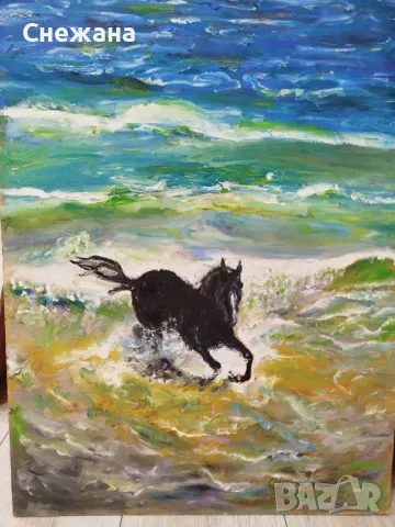 Картина "Черен Кон ", снимка 2 - Картини - 50277780