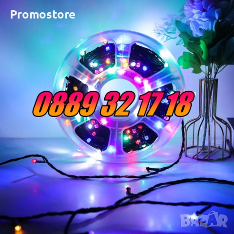 Коледни лампички 20 метра на макара, жълта светлина, водоустойчиви, снимка 3 - Декорация за дома - 52428379