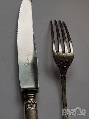Посребрени вилица и нож, снимка 5 - Прибори за хранене, готвене и сервиране - 33567343