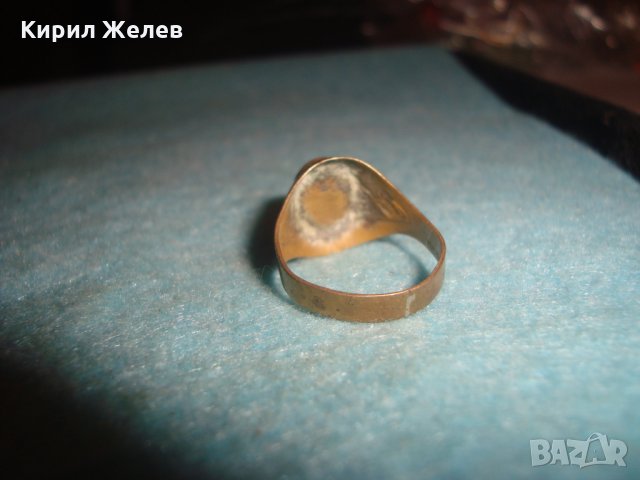 СТАРИНЕН ОРНАМЕНТИРАН РЪЧНО МАЙСТОРСКИ ИЗРАБОТЕН БРОНЗОВ ПРЪСТЕН с ШЛИФОВАН ГРАНАТ 26804, снимка 7 - Антикварни и старинни предмети - 34839233