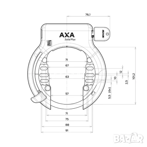 Велоключалка Axa Solid Plus И Въже Newtown Pi 150/10 Осигуряващ Сигурност И Защита Срещу Кражба, снимка 7 - Аксесоари за велосипеди - 47370478
