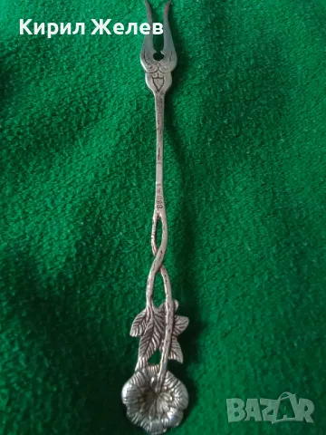 СТАРА НЕМСКА ФЛОРАЛНА КОЛЕКЦИОНЕРСКА ДЕСЕРТНА СРЕБЪРНА ВИЛИЧКА СРЕБРО 800 ПРОБА 42994, снимка 17 - Колекции - 44376138