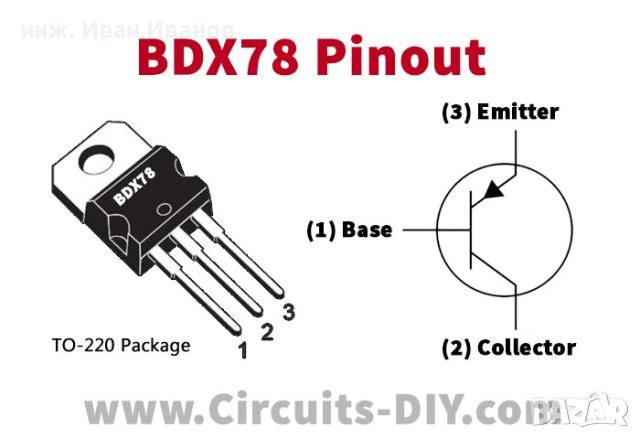 BDX78 pnp биполярни транзистори 80V, 8A, 60W в корпус TO-220, снимка 5 - Друга електроника - 40320781