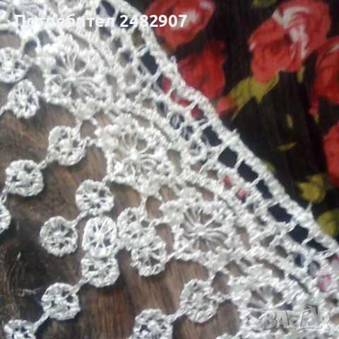 Ефектен дамски шал с дантела, снимка 5 - Шалове - 51273066