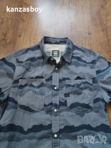 g-star a crotch yoshem work shirt s/s - страхотна мъжка риза КАТО НОВА М, снимка 2 - Ризи - 51340129