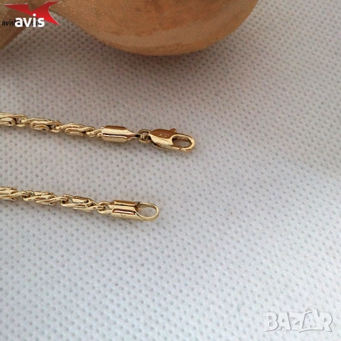 Синджир с 14К златно покритие 254559, снимка 3 - Колиета, медальони, синджири - 52854849
