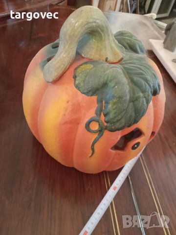 Хелоуин декорация голям Керамичен фенер тиква, снимка 2 - Други - 40870443