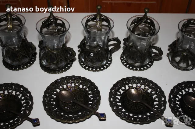 нов сервиз за турски чай Acar(чаши с табли-6бр,чин.-7бр,лъж-7бр)=45лв от Банско, снимка 3 - Чаши - 48065753