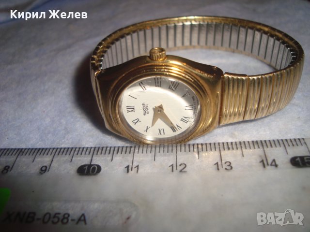 SWATCH SWISS AG 1995 Стар МАРКОВ ОРИГИНАЛЕН ПОЗЛАТЕН КВАРЦОВ ЛУКС ЧАСОВНИК - ГРИВНА ШВЕЙЦАРИЯ 26794, снимка 8 - Дамски - 37372639