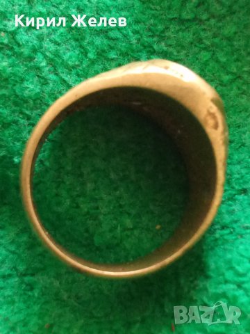 СТИЛНО ОРНАМЕНТИРАН СТАР ПОЗЛАТЕН Бронзов ПРЪСТЕН РЪЧНА ИЗРАБОТКА 2662, снимка 5 - Антикварни и старинни предмети - 33370100