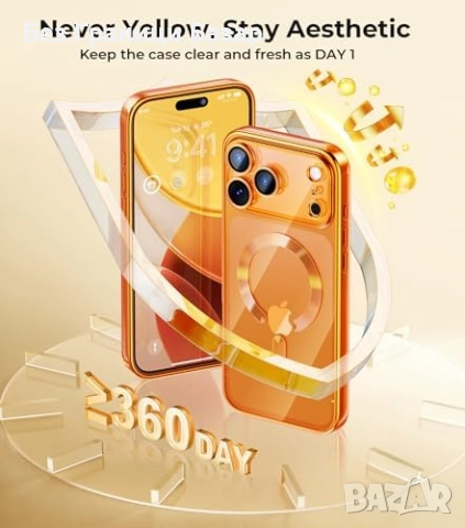 Нов MagSafe калъф за iPhone 17 Pro Max със защита за камера – оранжев кейс, снимка 7 - Калъфи, кейсове - 52133510