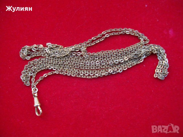 СТАР ПОЗЛАТЕН КЮСТЕК ЗА ДЖОБЕН ЧАСОВНИК, снимка 2 - Антикварни и старинни предмети - 39136397