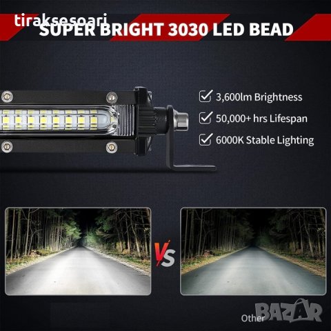 33.2 См 108W Мощен LED Лед Диоден Бар Ултра Тънък Халоген 12V 24V, снимка 6 - Аксесоари и консумативи - 43038648