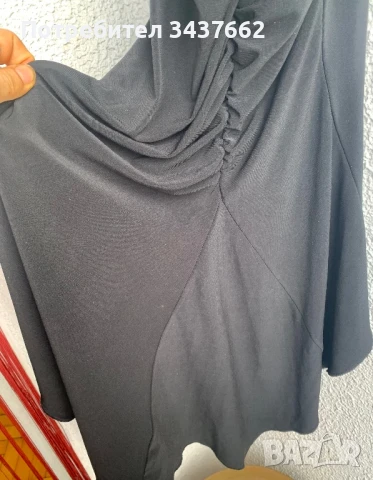 Рокля черна асиметрична, снимка 5 - Рокли - 50837489