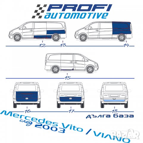 РЕМОНТНИ ПАНЕЛИ / ЛАМАРИНИ / ВЕЖДИ / КАЛНИЦИ за MERCEDES VITO / VIANO след 2003г, снимка 2 - Части - 33238771