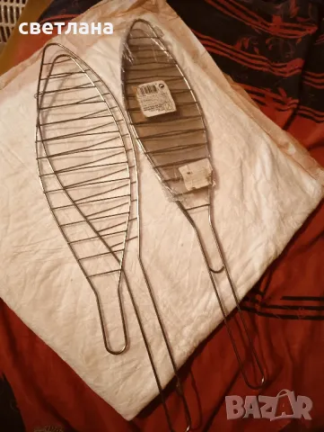 метална скара за риба  2 броя 42х9, снимка 1