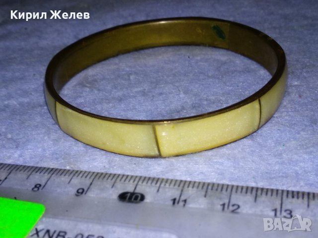 СТАРА БРОНЗОВА ТРАДИЦИОННА РЕТРО ГРИВНА с ШЛИФОВАН ПЕРЛЕН ЯСПИС РЪЧНА БИЖУТЕРСКА РАБОТА 37973, снимка 10 - Антикварни и старинни предмети - 40856347