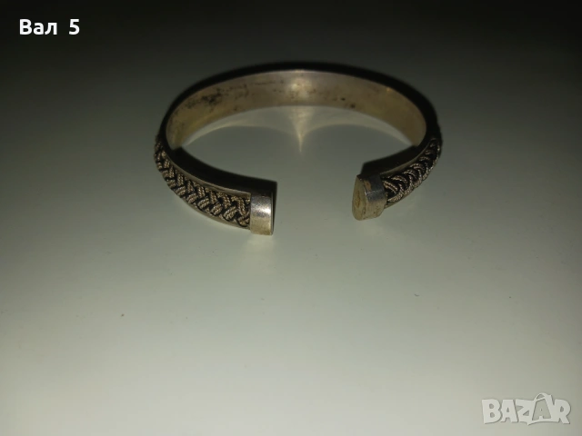 Стара красива посребрена гривна, снимка 4 - Антикварни и старинни предмети - 53511085