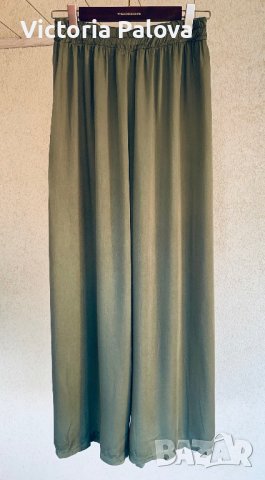 Красив панталон olive широки крачоли, снимка 3 - Панталони - 43638549