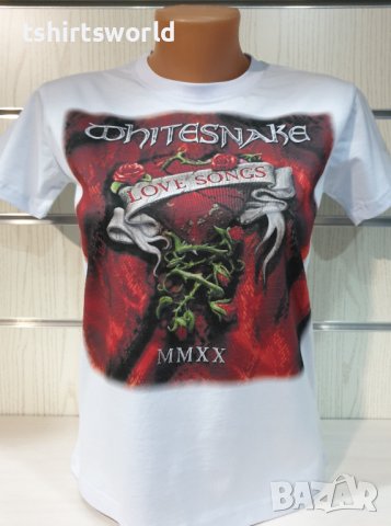Нова дамска тениска с дигитален печат на музикалната група Whitesnake - Love Songs