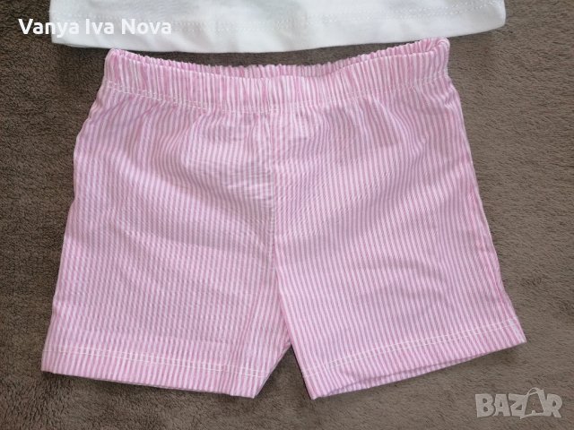 Бебешки лот комплект тениска и панталонки + рокличка, снимка 4 - Комплекти за бебе - 43337048