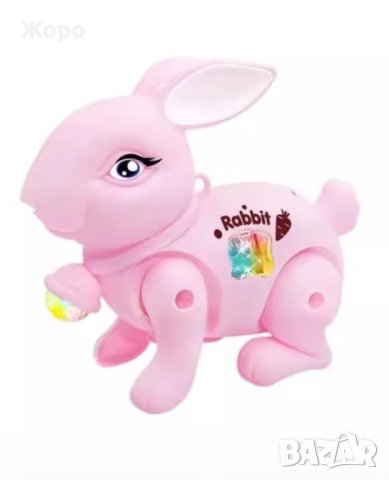 Детска интерактивна играчка"Ходещ заек с звук и луминесцентна 3D светлина , снимка 8 - Музикални играчки - 43946702