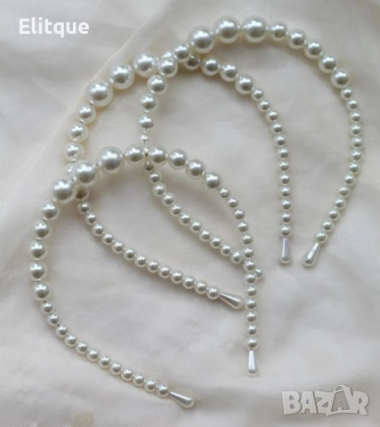 Дамска диадема с перли - нежен аксесоар, фина ръчна изработка, снимка 2 - Други - 52889176