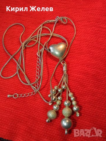 КРАСИВО ПОСРЕБРЕНО ФЕШЪН АРТ НЕЖНО КОЛИЕ от НЕРЪЖДАЕМА БЛАГОРОДНА СТОМАНА с ТОПЧЕТА и СЪРЧИЦЕ 40518, снимка 3 - Колиета, медальони, синджири - 42640223