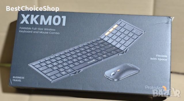 Комплект сгъваема безжична клавиатура и мишка ProtoArc XKM01. 