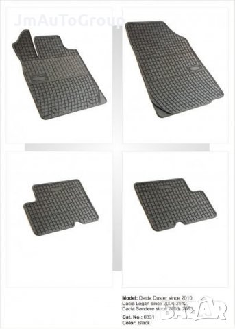 Гумени стелки за Dacia Duster (2010+) / Logan 1 (2004+) / Sandero (2008+), снимка 1