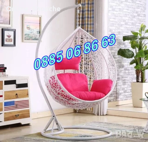 Градинска люлка гнездо, кафява люлка гнездо с възглавници, снимка 5 - Градински мебели, декорация  - 45503839