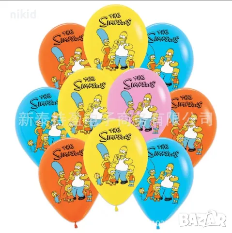 Семейство Симпсън The Simpsons Обикновен надуваем латекс латексов балон парти хелий или газ