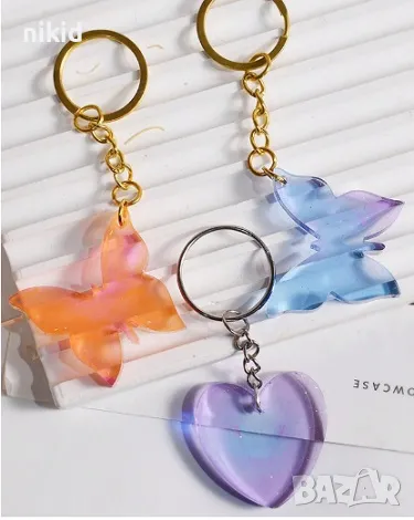 6 пеперуди пеперуда сърца сърце силиконов молд форма фондан смола шоколад гипс висулка декор, снимка 3 - Форми - 47495912